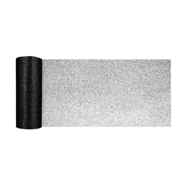 Tiul brokatowy czarny 0,15x9m
