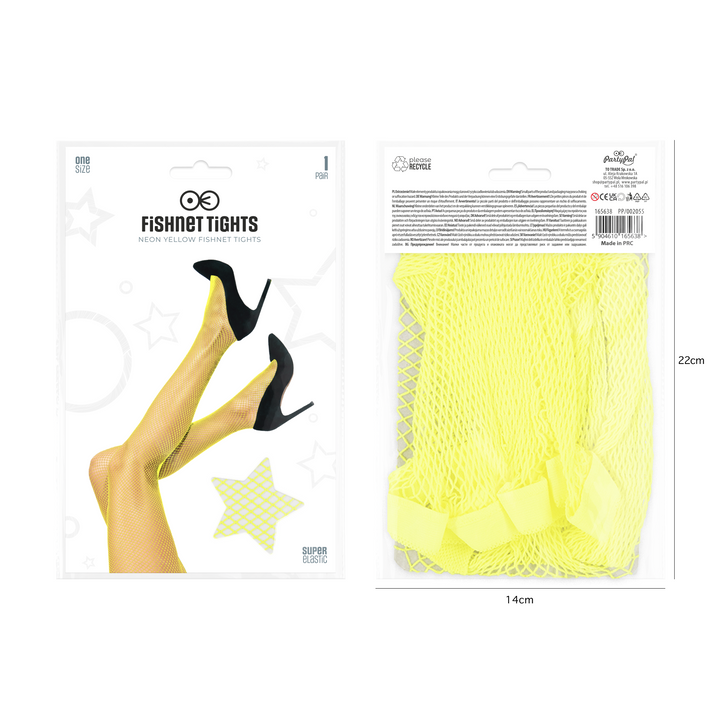 Rajstopy kabaretki neonowe żółte