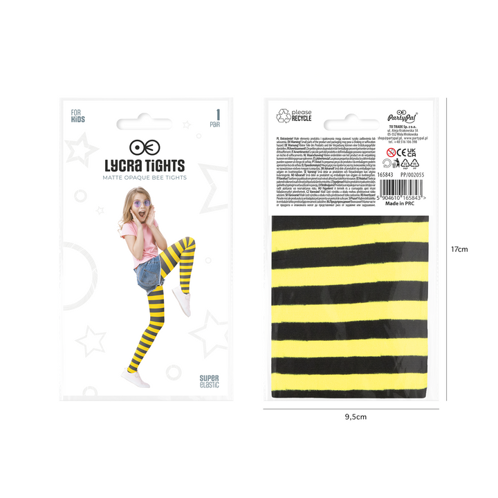Rajstopy dziecięce w paski żółto czarne