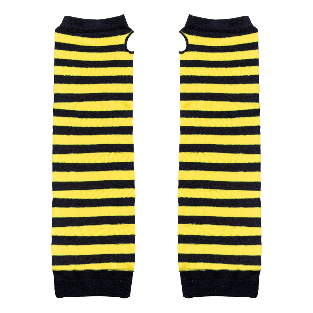 Rękawiczki bez palców w paski żółto czarne
