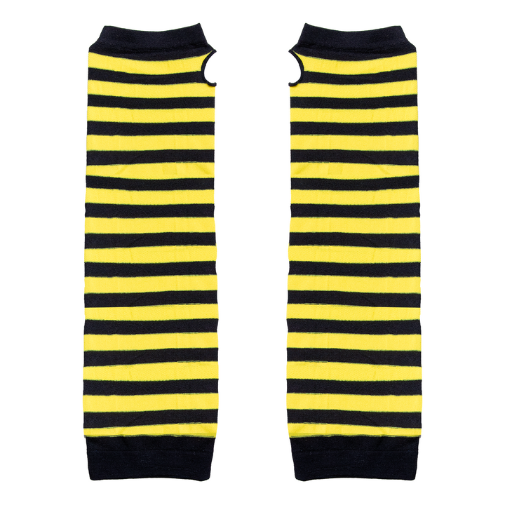 Rękawiczki bez palców w paski żółto czarne