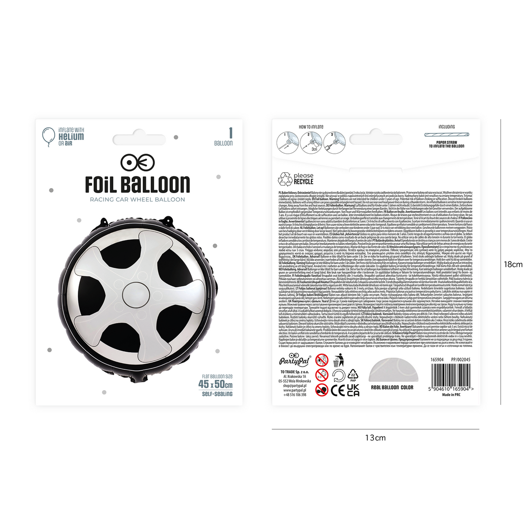 Balon foliowy Racing Car Koło 45x50 cm