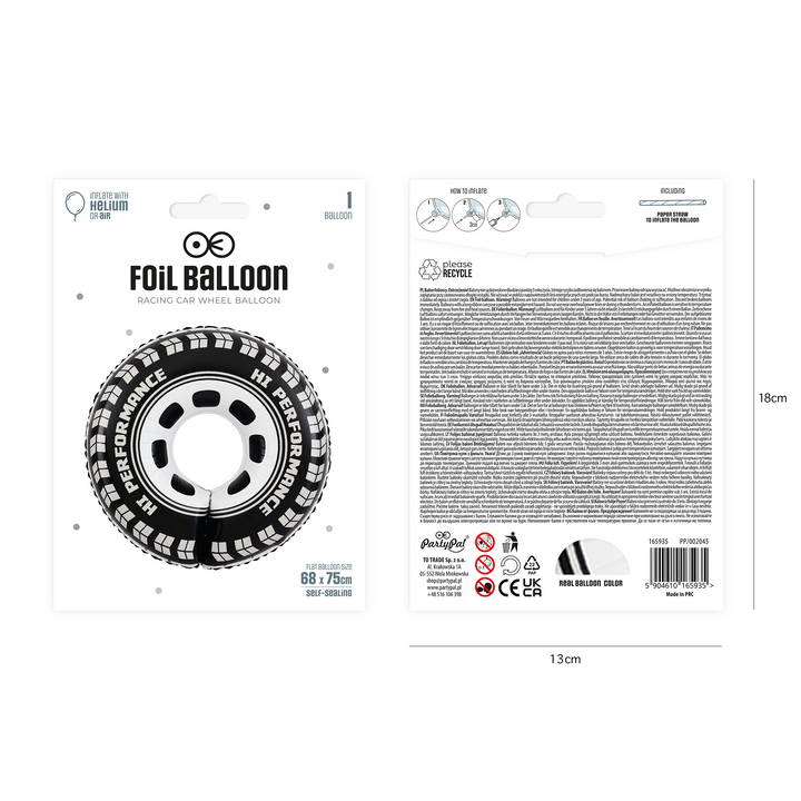 Balon foliowy Racing Car Koło 68x75 cm