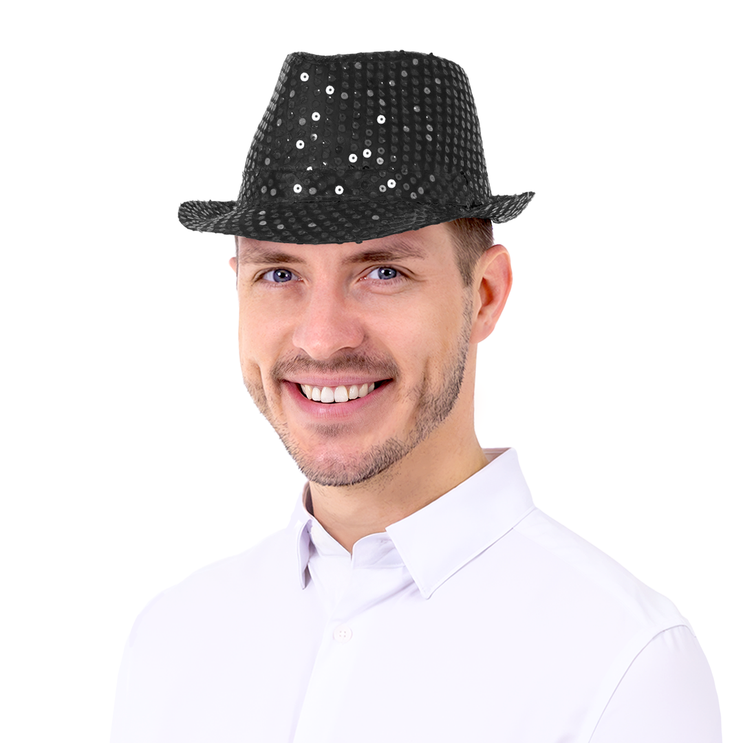 Kapelusz cekinowy czarny