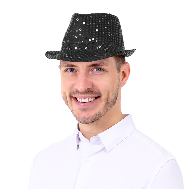 Kapelusz cekinowy czarny