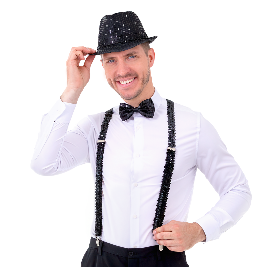 Kapelusz cekinowy czarny