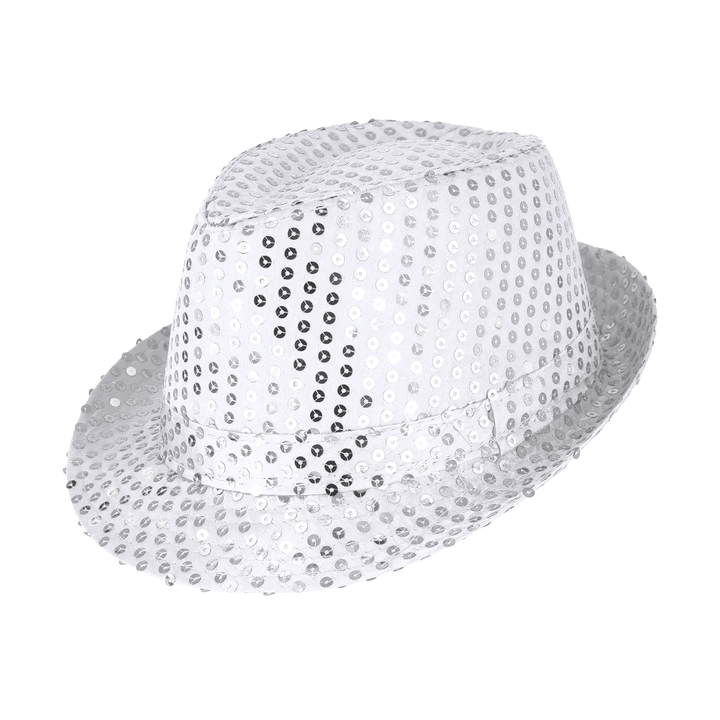 Kapelusz cekinowy srebrny