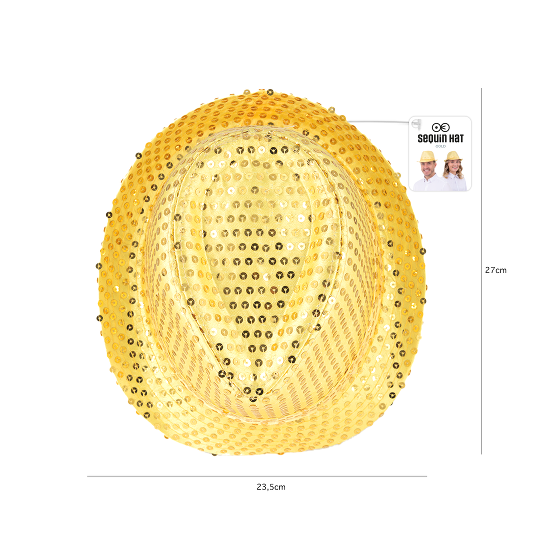 Kapelusz cekinowy złoty