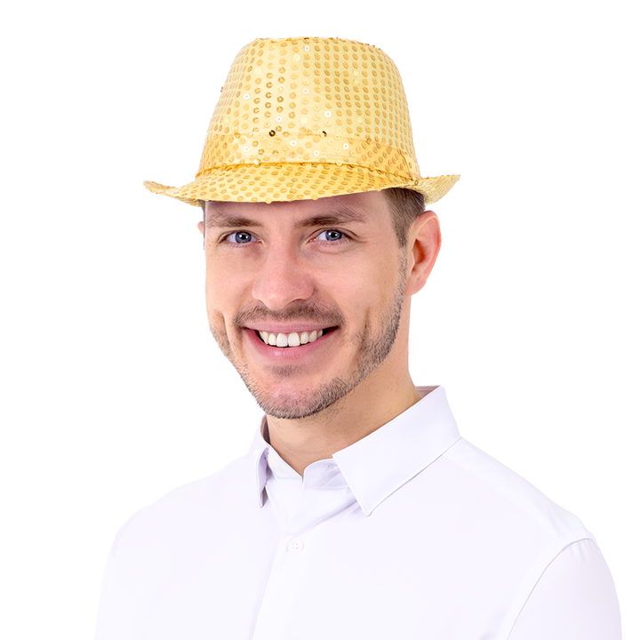 Kapelusz cekinowy złoty