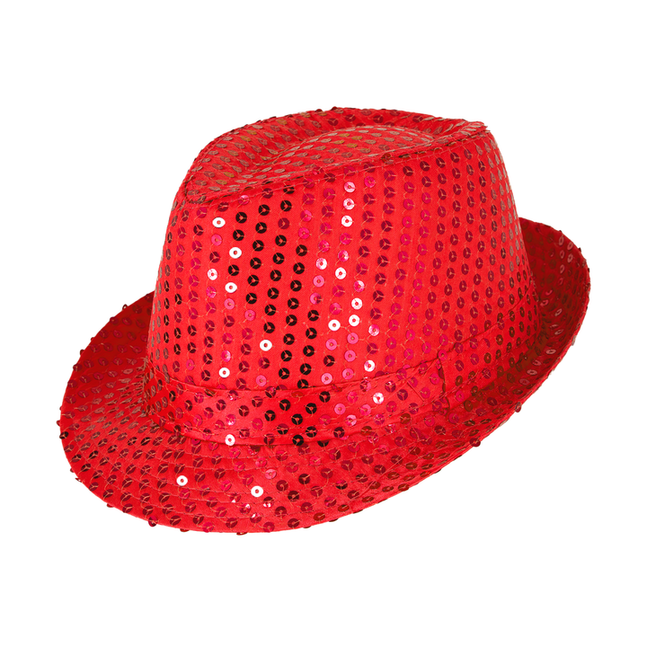 Kapelusz cekinowy czerwony