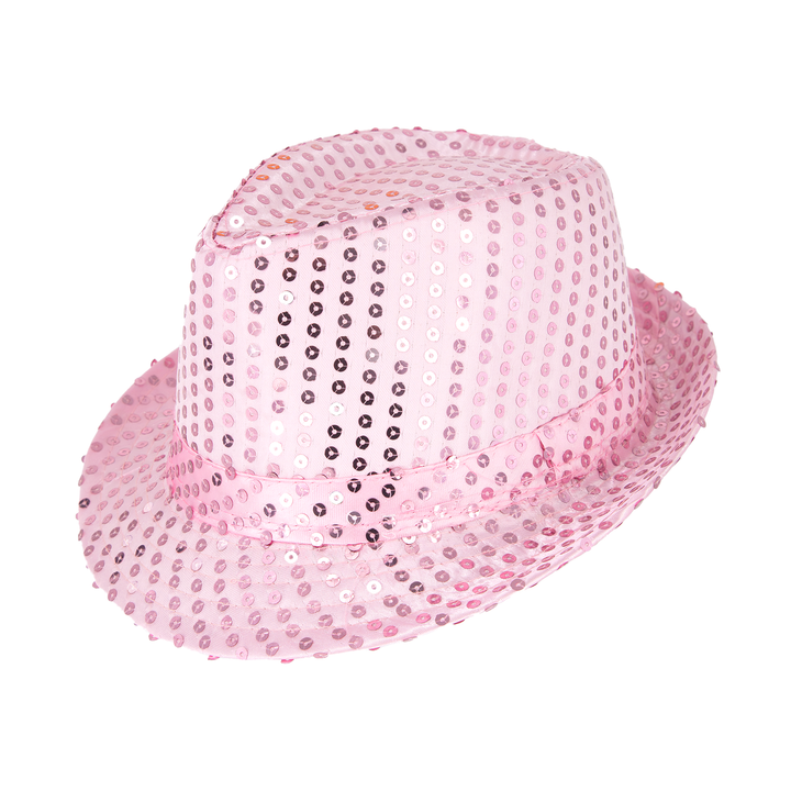 Kapelusz cekinowy jasnoróżowy