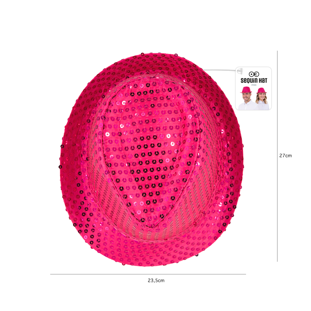 Kapelusz cekinowy różowy