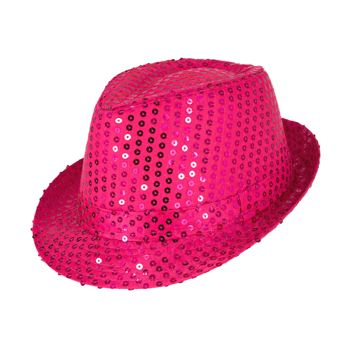 Kapelusz cekinowy różowy