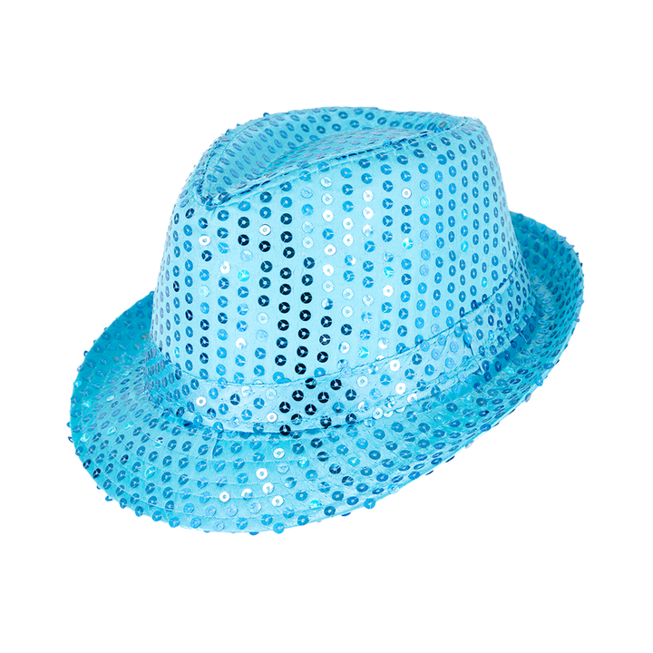 Kapelusz cekinowy niebieski