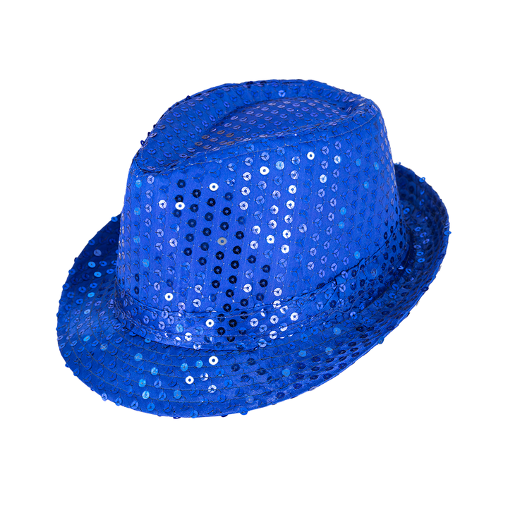 Kapelusz cekinowy chabrowy