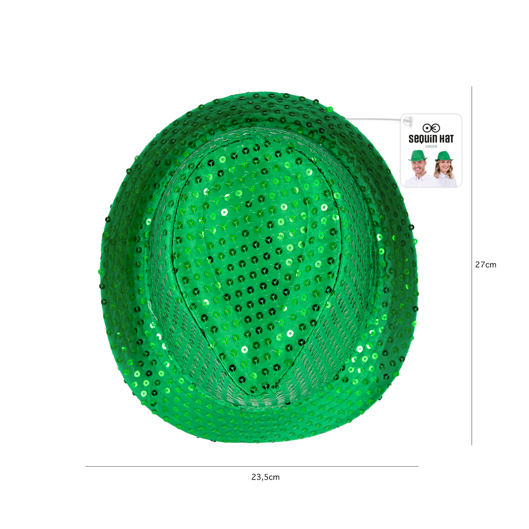 Kapelusz cekinowy zielony