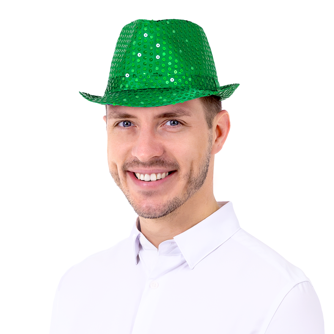 Kapelusz cekinowy zielony