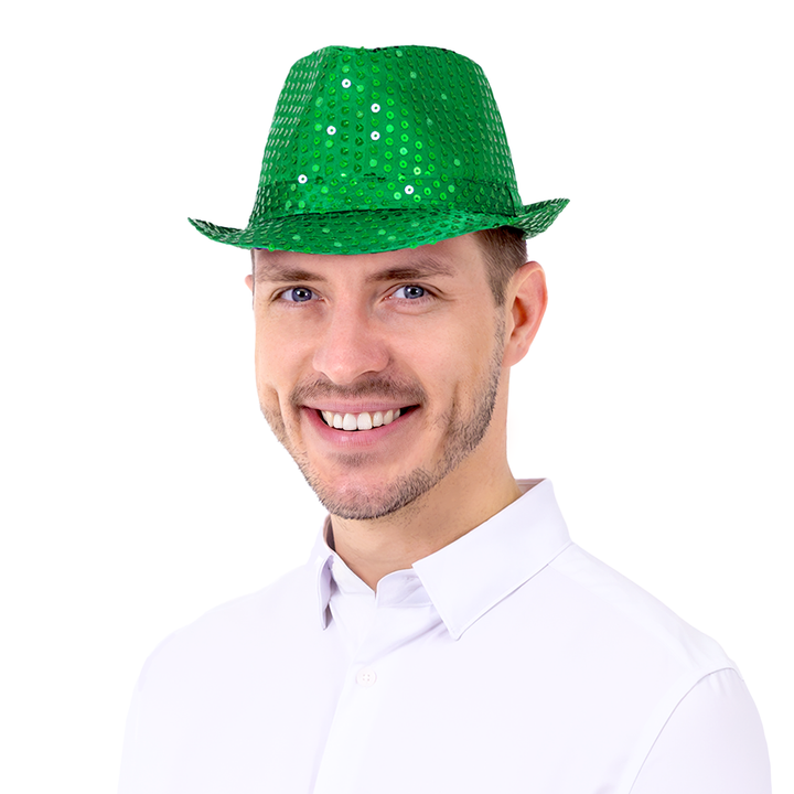 Kapelusz cekinowy zielony