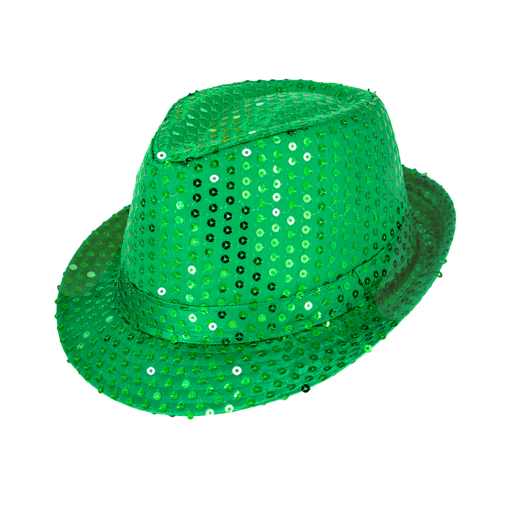 Kapelusz cekinowy zielony