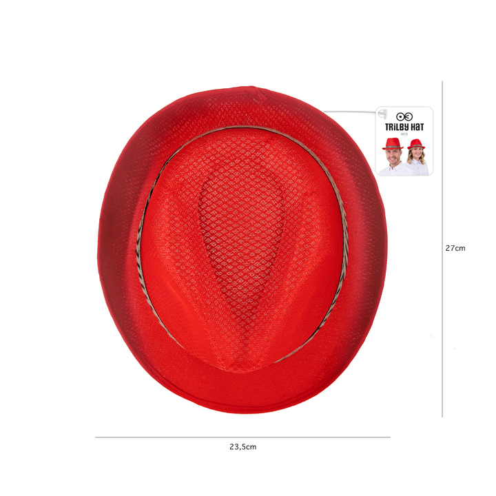 Kapelusz trilby czerwony