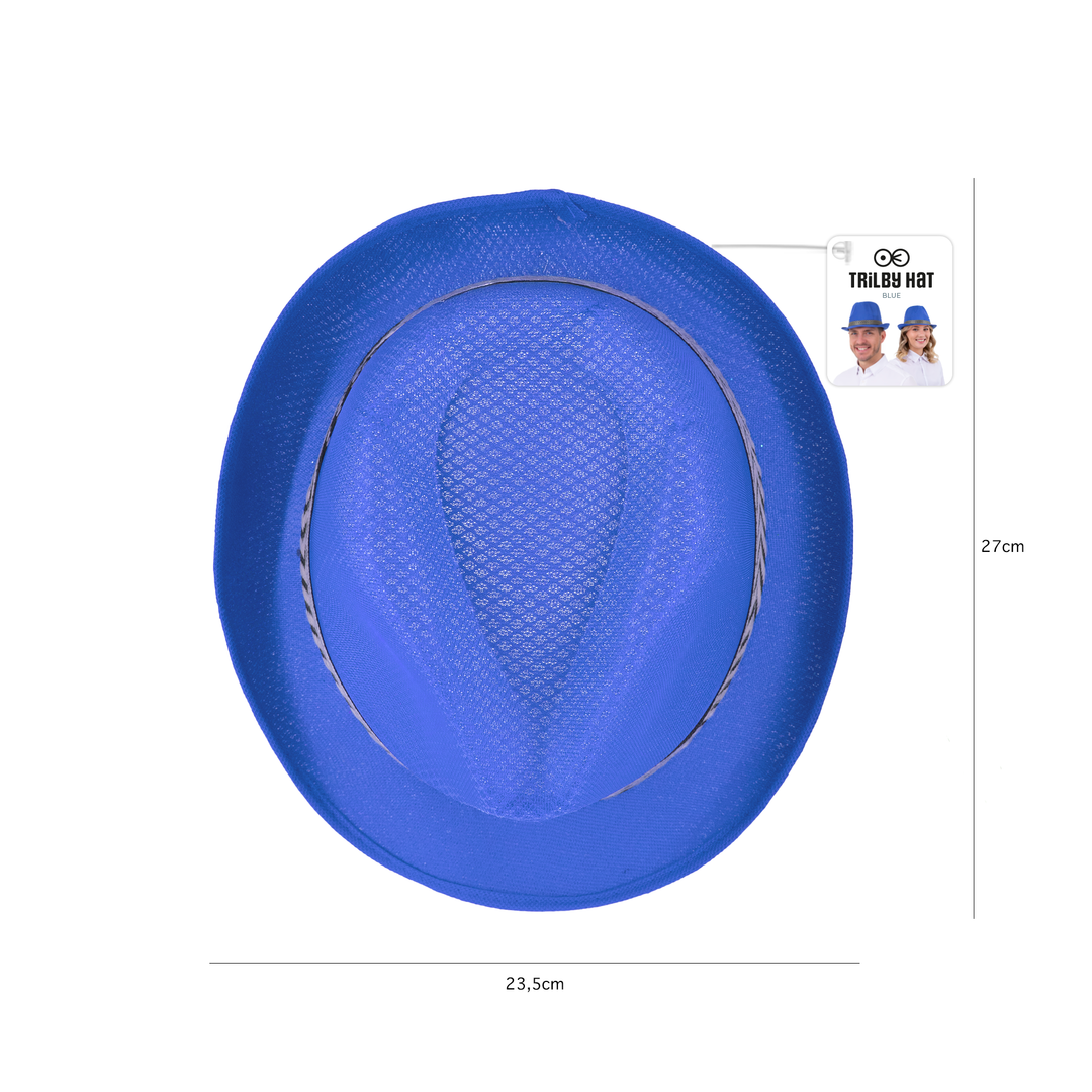 Kapelusz trilby niebieski