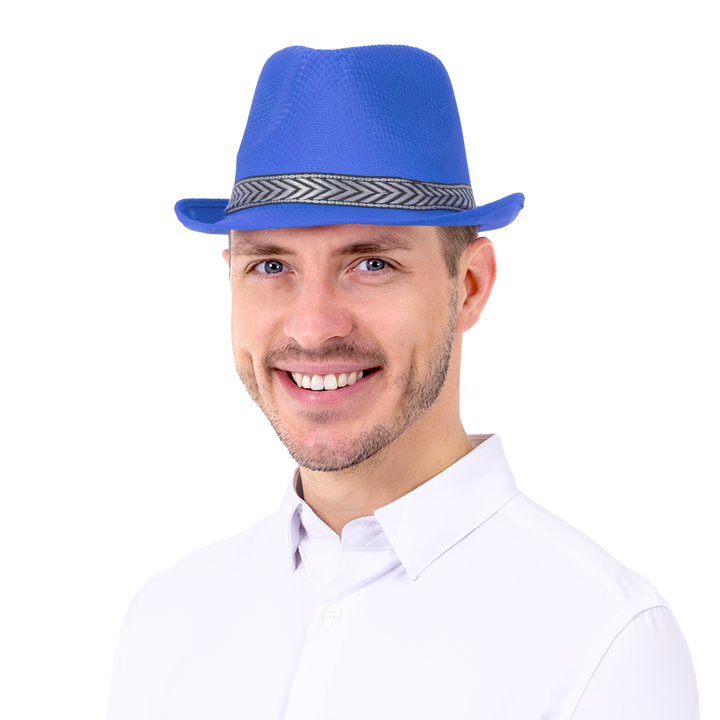 Kapelusz trilby niebieski