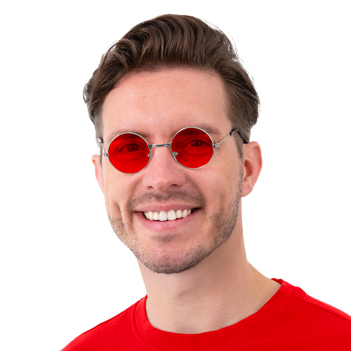 Imprezowe okulary Lenonki czerwone