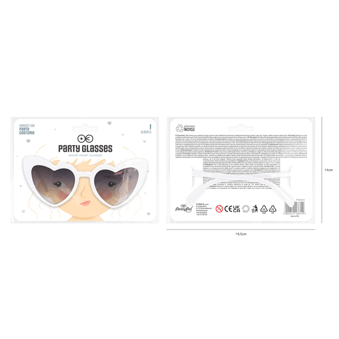 Okulary przeciwsłoneczne Serca białe