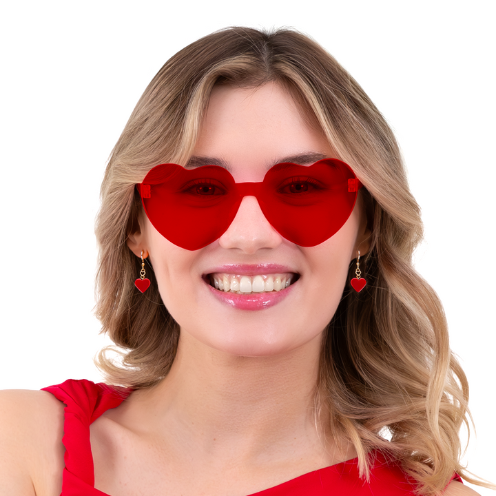 Imprezowe okulary Serca czerwone