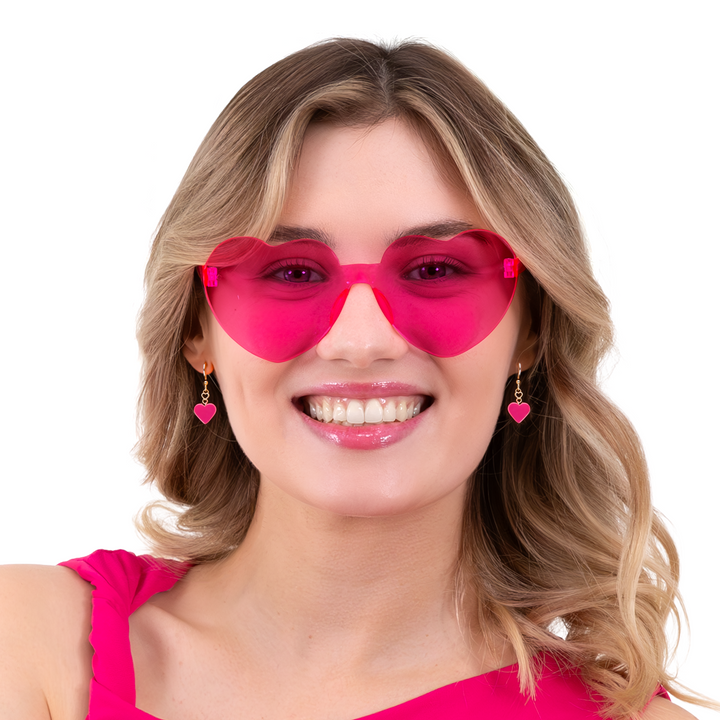 Imprezowe okulary Serca fuksja