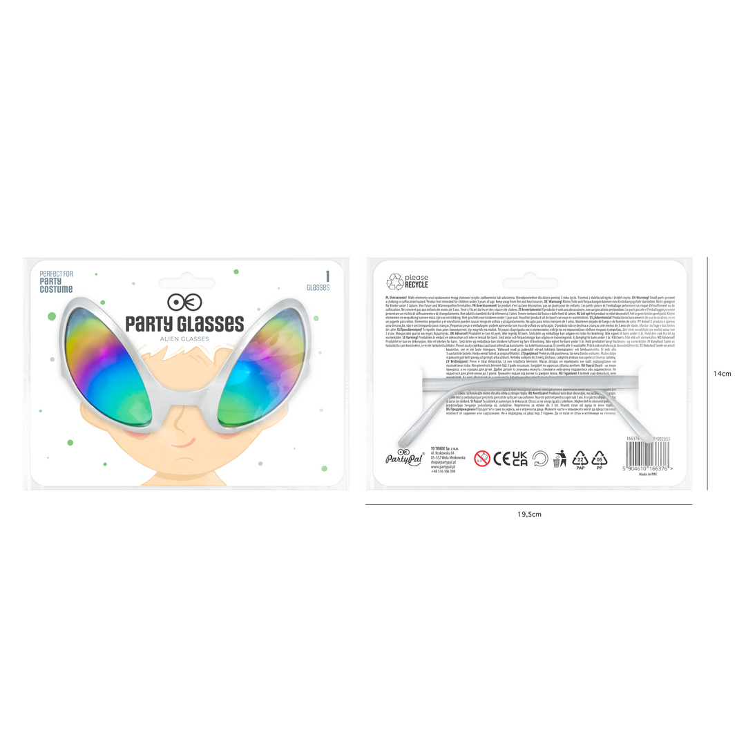 Imprezowe okulary UFO srebrne