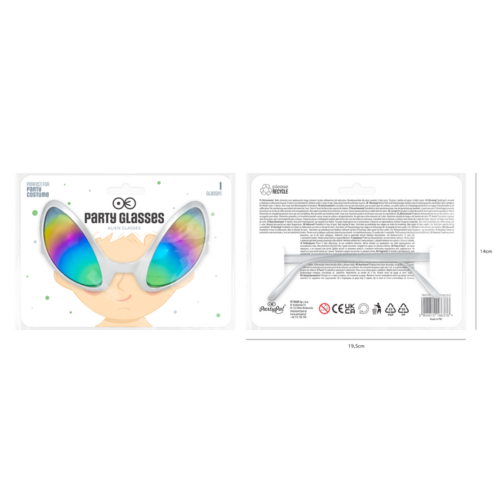 Imprezowe okulary UFO srebrne
