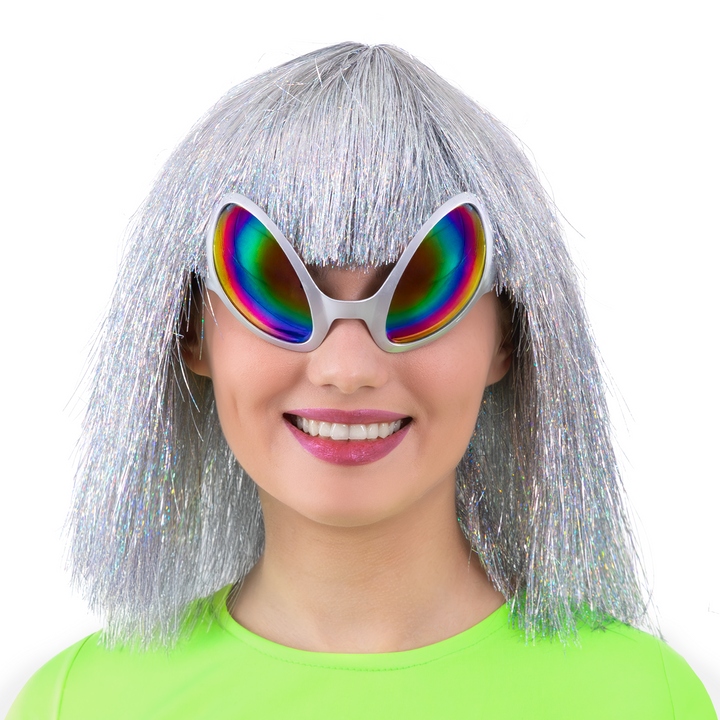 Imprezowe okulary UFO srebrne