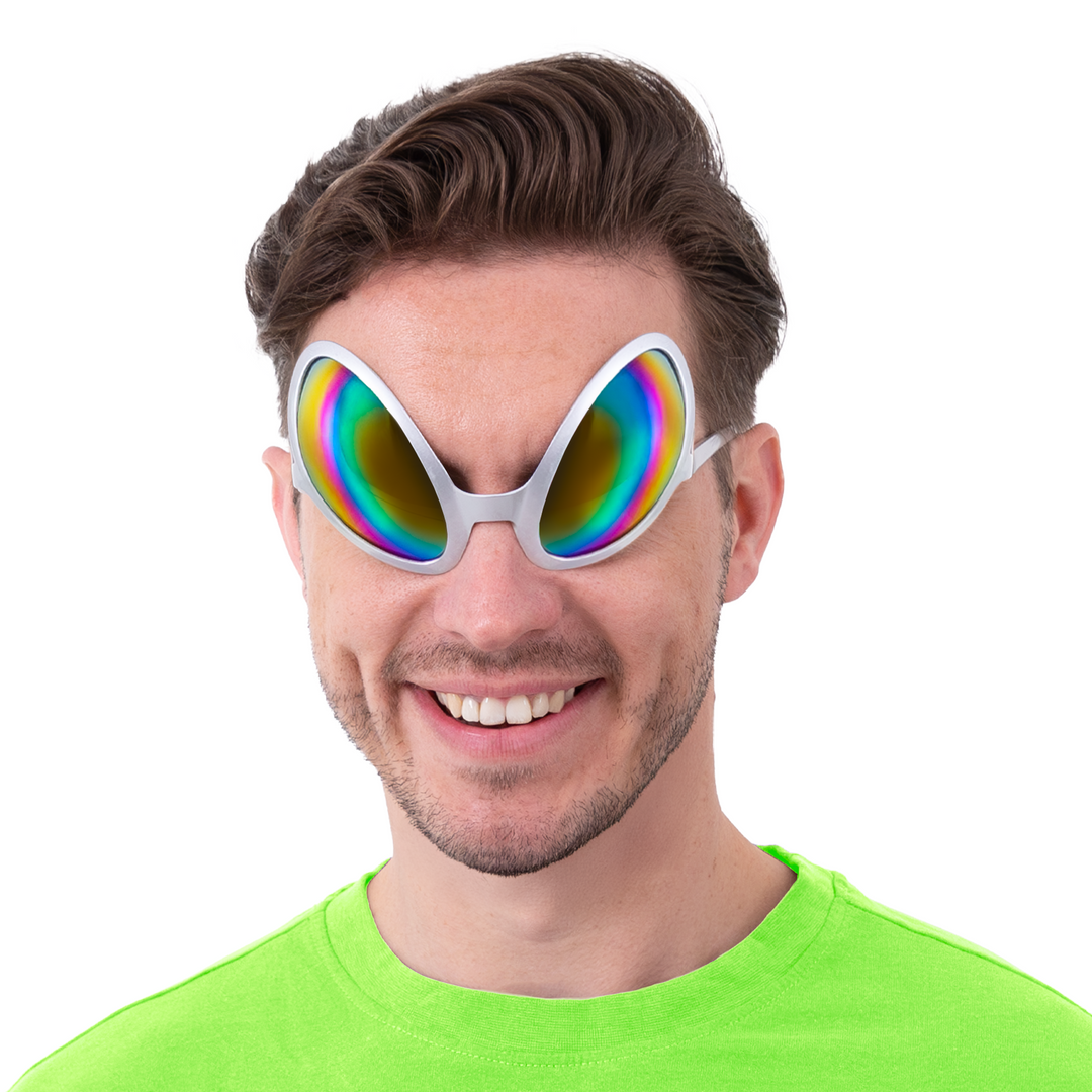 Imprezowe okulary UFO srebrne