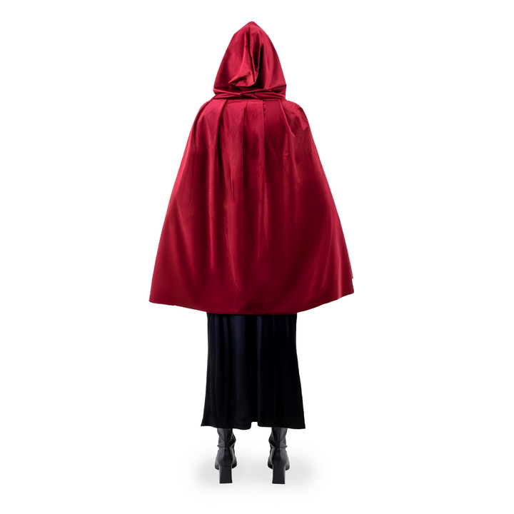 Peleryna z kapturem z aksamitu burgundowa 80 cm