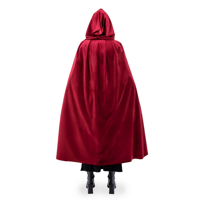 Peleryna z kapturem z aksamitu burgundowa 120 cm