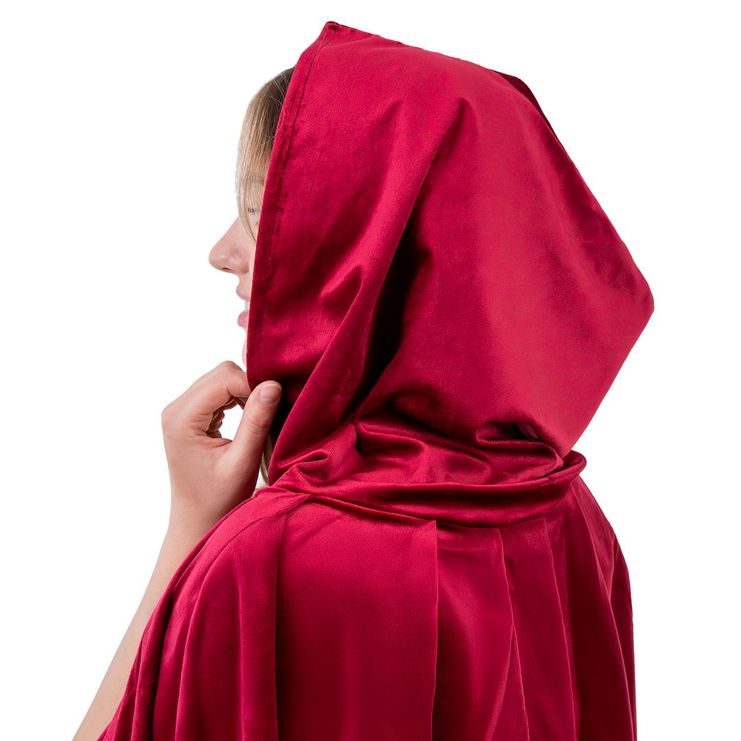 Peleryna z kapturem z aksamitu burgundowa 140 cm