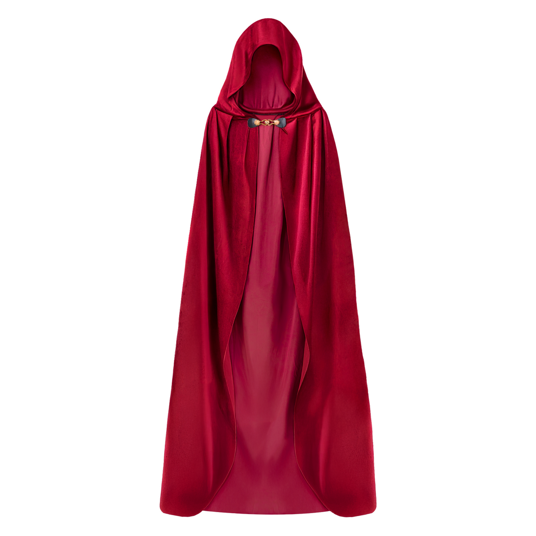 Peleryna z kapturem z aksamitu burgundowa 140 cm