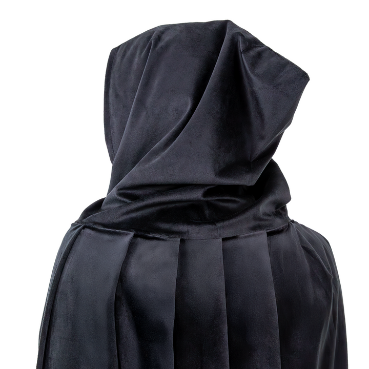 Peleryna z kapturem z aksamitu czarna 80 cm