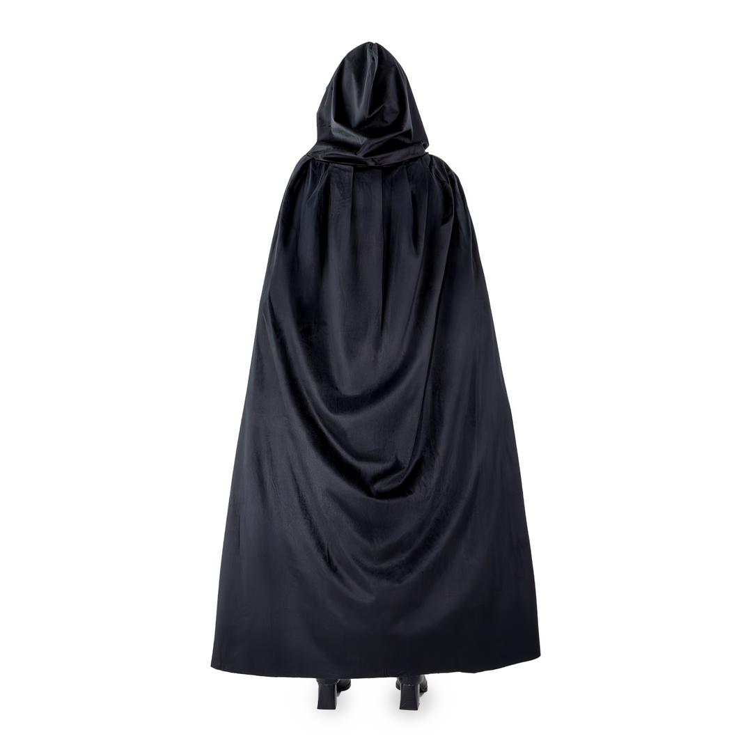 Peleryna z kapturem z aksamitu czarna 140 cm