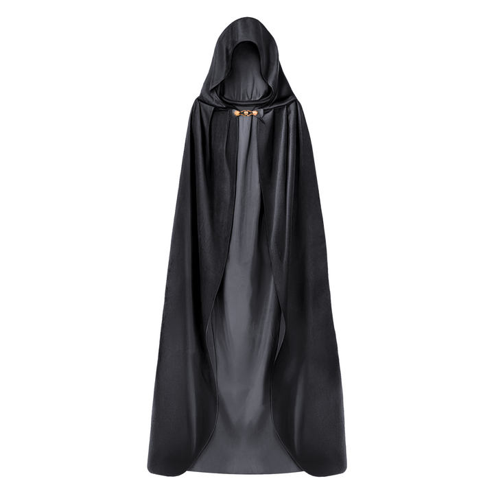 Peleryna z kapturem z aksamitu czarna 140 cm