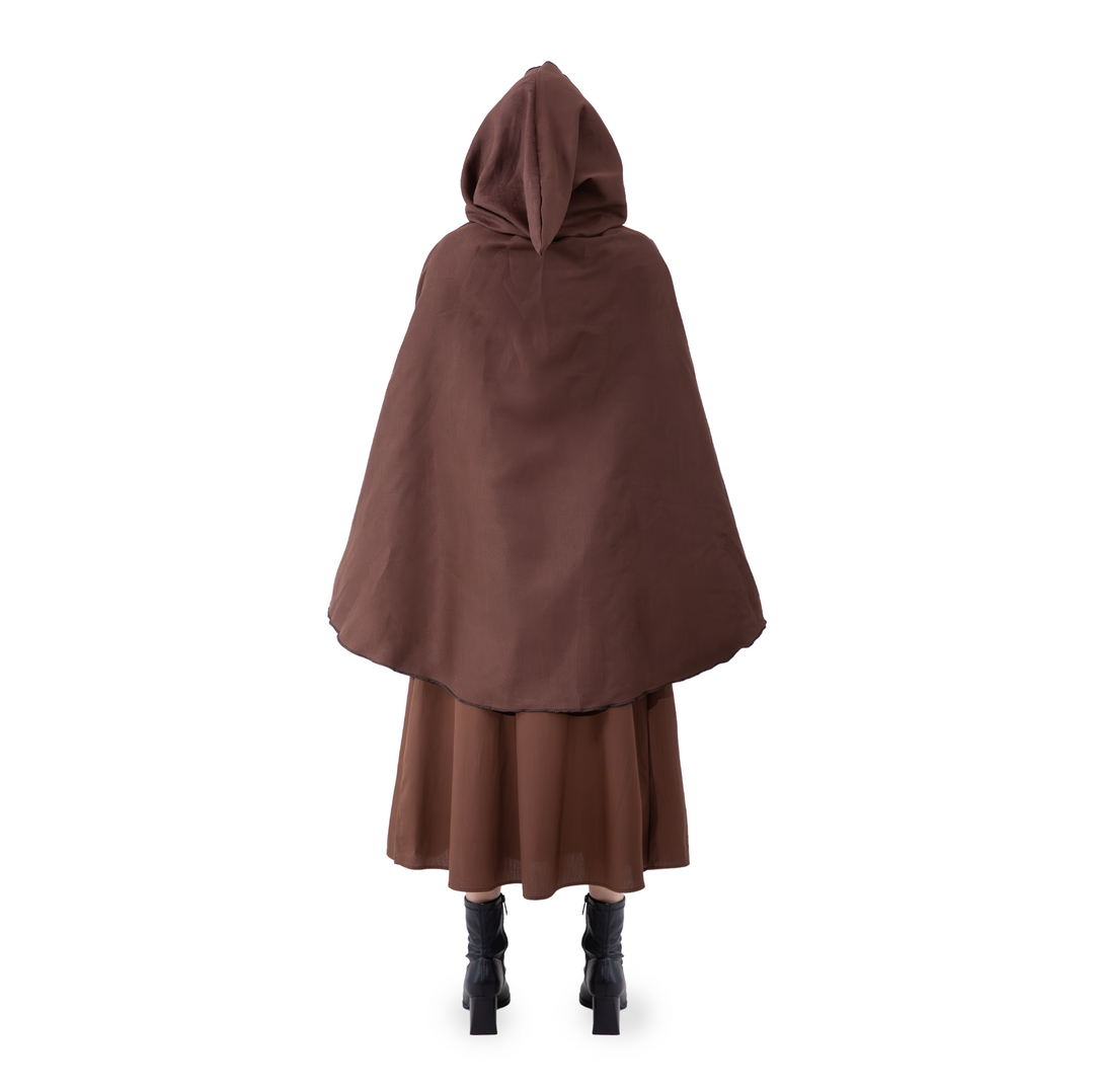 Peleryna z kapturem brązowa 90 cm