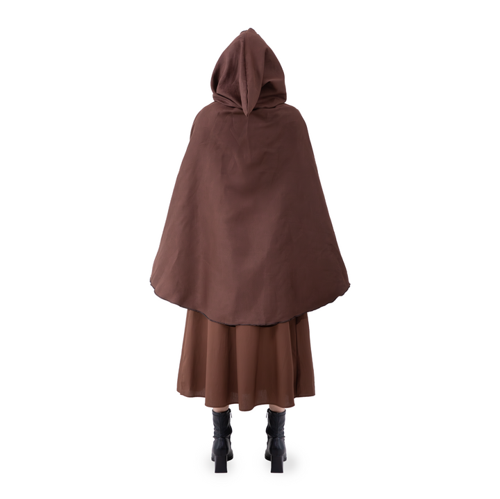 Peleryna z kapturem brązowa 90 cm