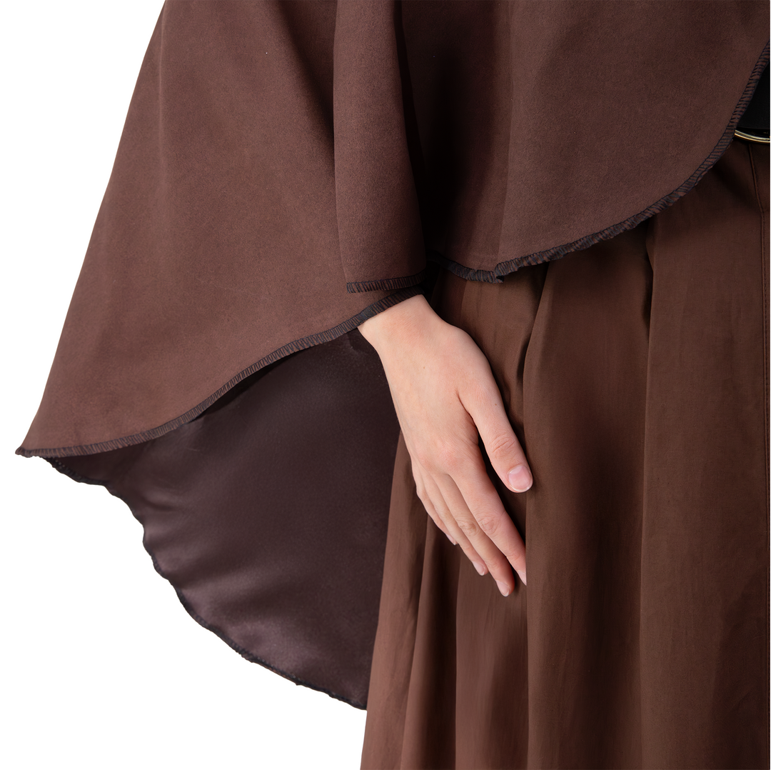 Peleryna z kapturem brązowa 90 cm