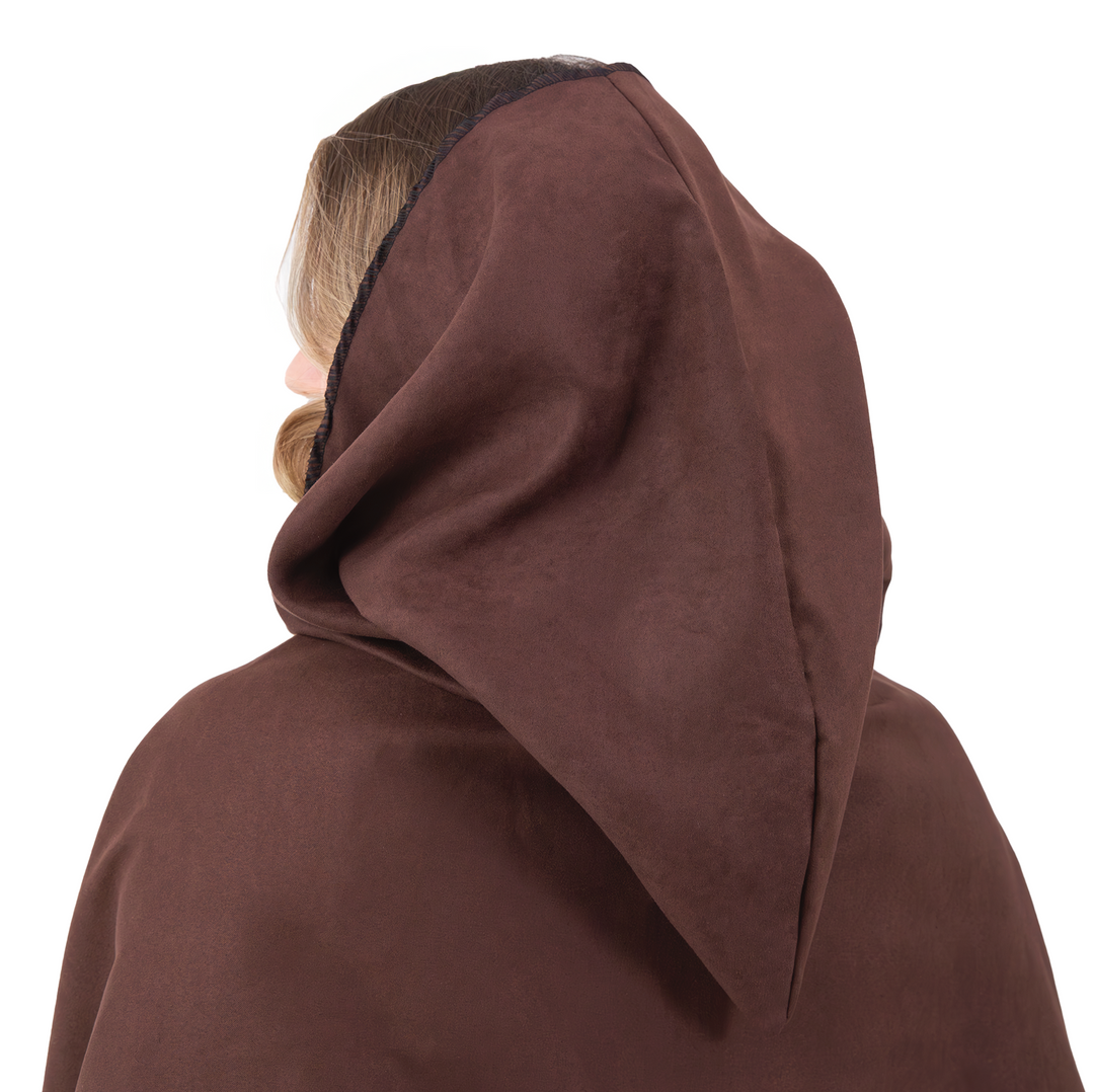 Peleryna z kapturem brązowa 90 cm