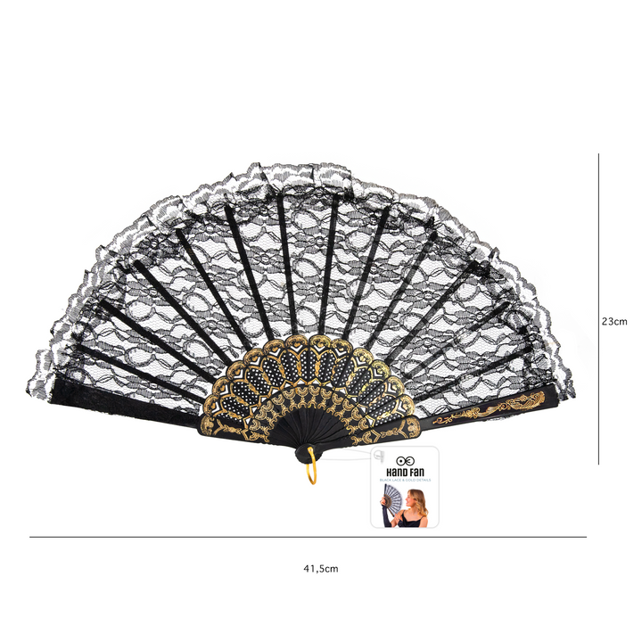 Wachlarz koronkowy czarny