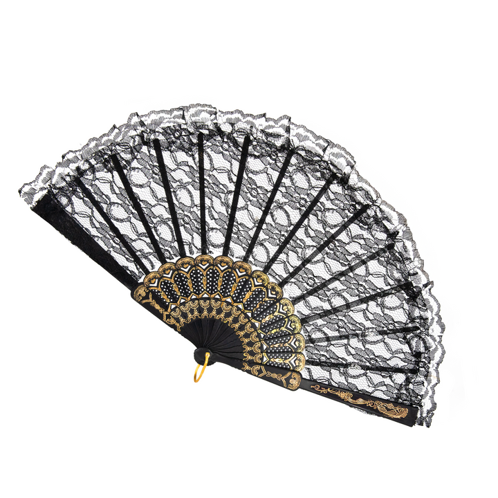 Wachlarz koronkowy czarny