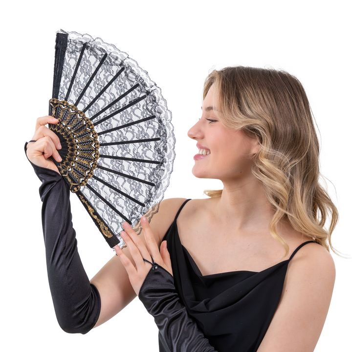 Wachlarz koronkowy czarny