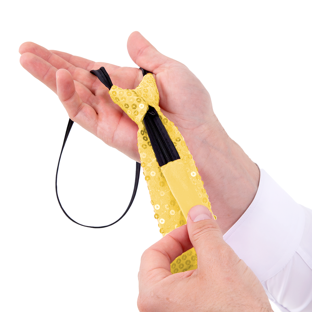 Krawat cekinowy złoty