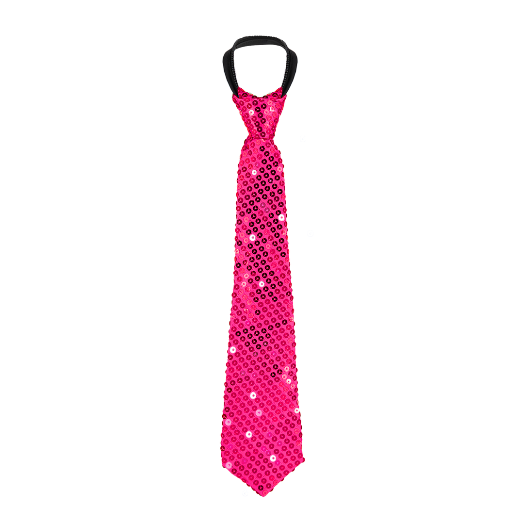 Krawat cekinowy różowy